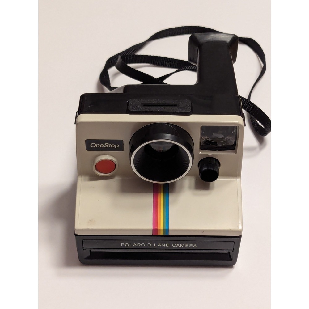 Vtg Polaroid SX70 One Step Land Camera Rainbow Stripe Retro Colorful Untested
